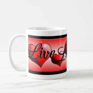 Tasses vivantes de rire d'amour