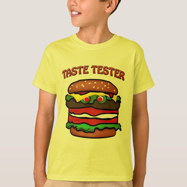 Taste Tester Hamburger Enfants T-shirt Jaune (Devant)