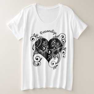 Tatouage Coeur Personnaliser Black White Illustrat