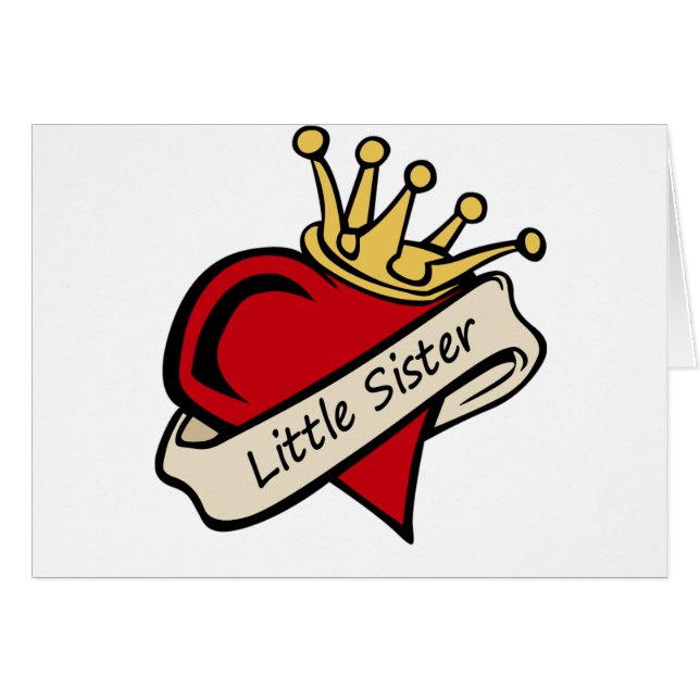 Tatouage de coeur de petite soeur (Devant horizontal)