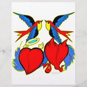Tatouage hirondelle et coeur