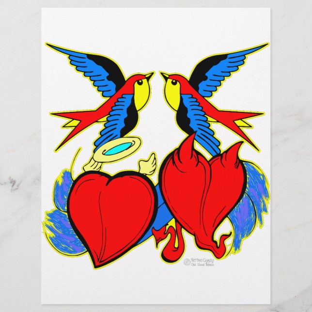 Tatouage hirondelle et coeur (Devant)