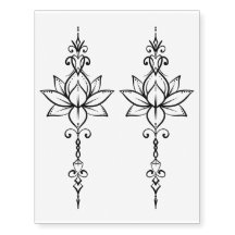 Tatouage temporaire ornemental Lotus Sternum
