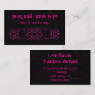 Tatouage tribal Cartes de visite noirs et roses