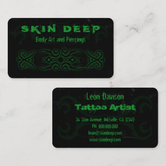 Tatouage tribal Cartes de visite noirs et verts