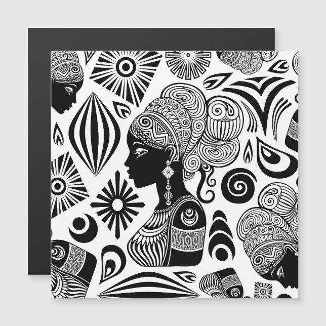 Tatouage Tribal Portrait de Fille Africaine (Devant / Derrière)