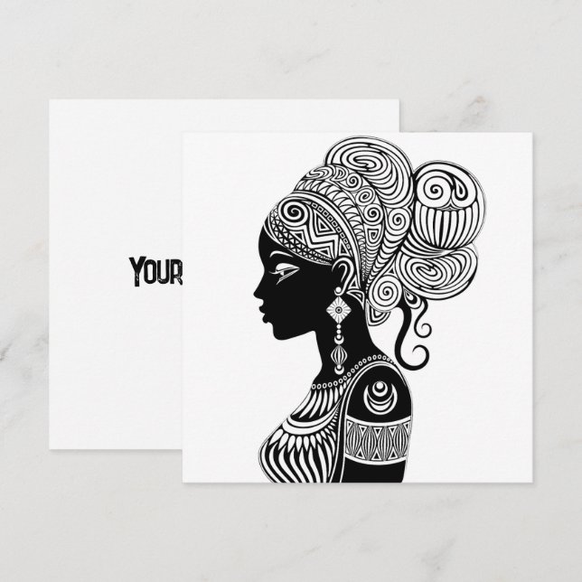 Tatouage Tribal Portrait de Fille Africaine (Devant / Derrière)