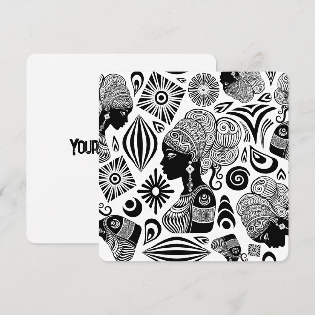 Tatouage Tribal Portrait de Fille Africaine (Devant / Derrière)