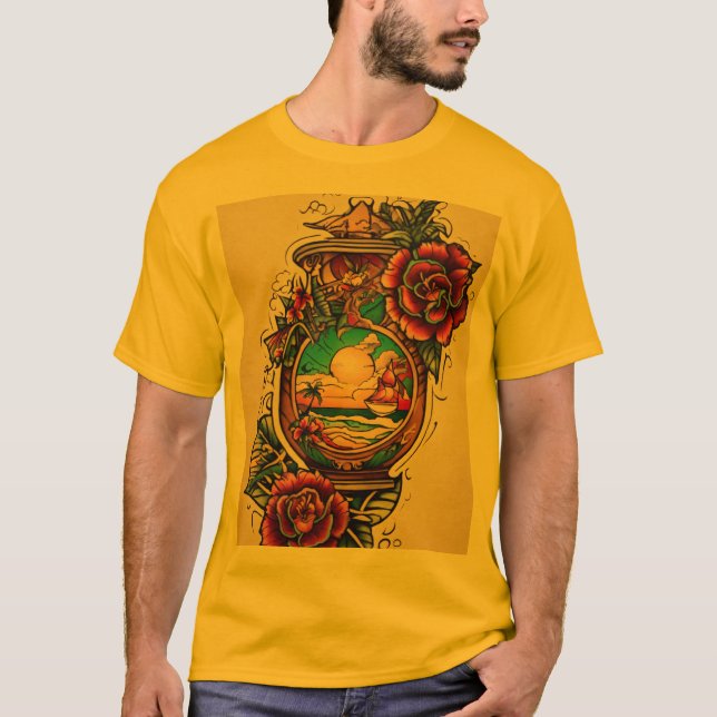Tatouage Tropical intemporel T-Shirt Designs - Mon (Devant)
