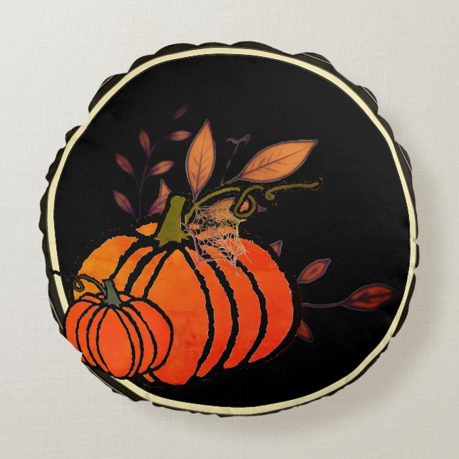 Tatouille Citrouille Coussin Rond (Devant)