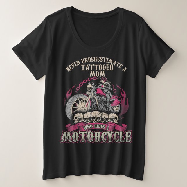 Tattoo Mom Biker ne sous-estime jamais la moto (Design devant)