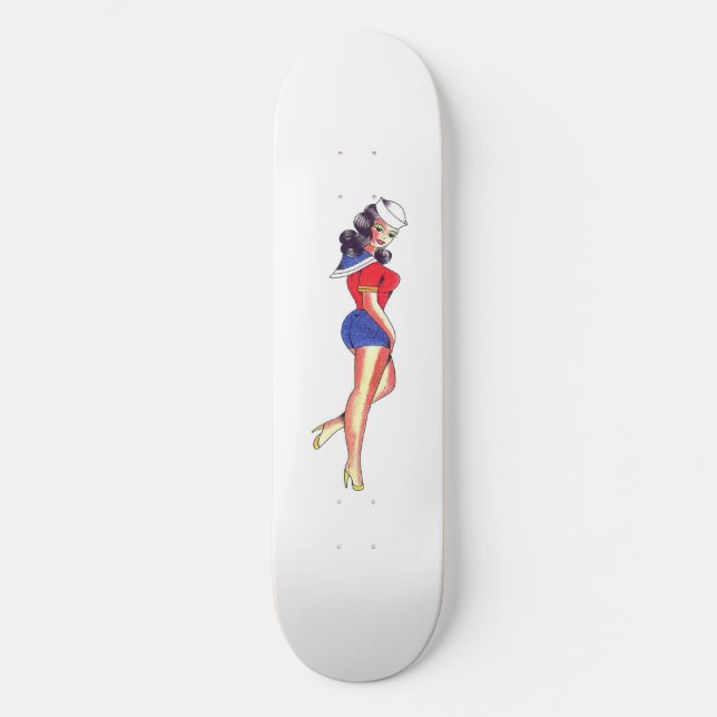 Tattoo Sailor Girl Skateboard (Recto)