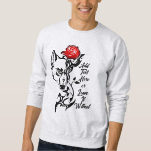 Tattoo Wolf Head et Red Rose Sweatshirt