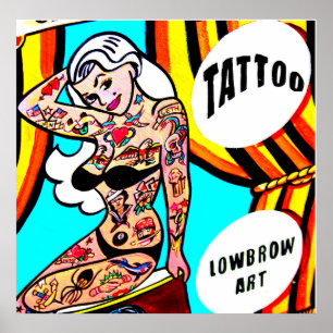 tattooed blonde model poster