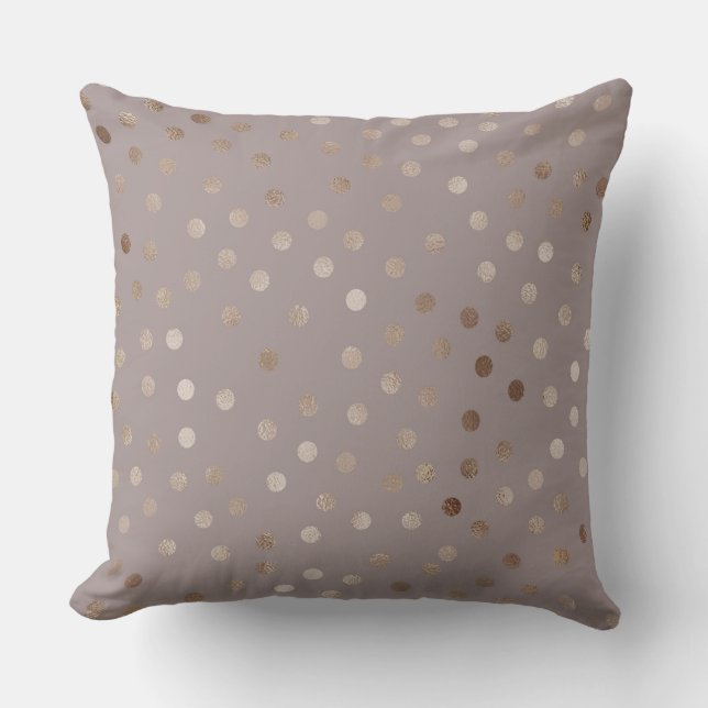 Taupe au chocolat/ Polka Dot Hope Coussin (Recto)