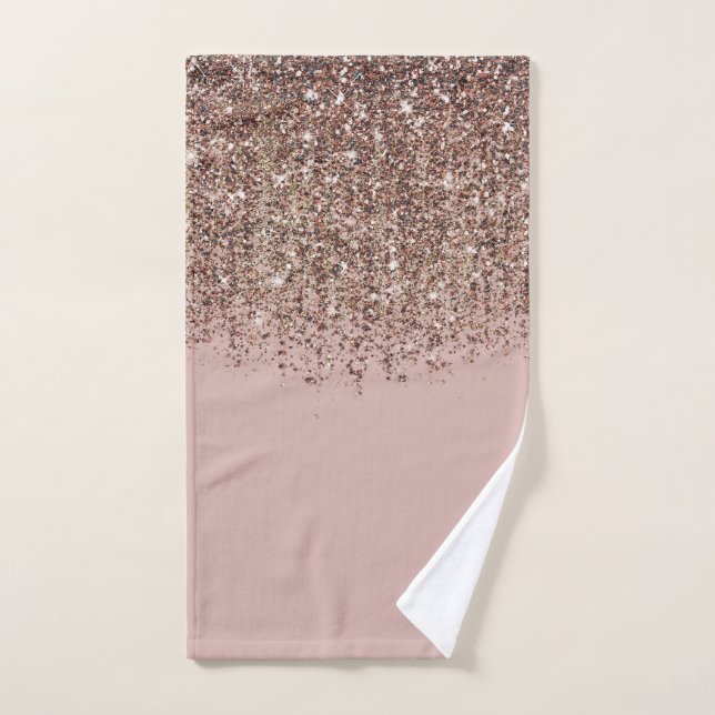 Taupe Blush Rose Pink Bronze Or Glitter Glam (Serviette à main)