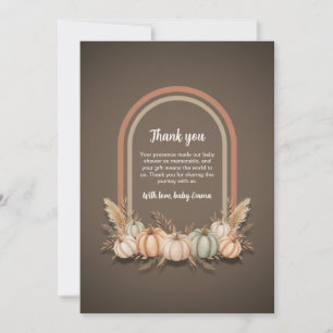 Taupe Boho Arch Citrouille Merci Baby shower d'aut