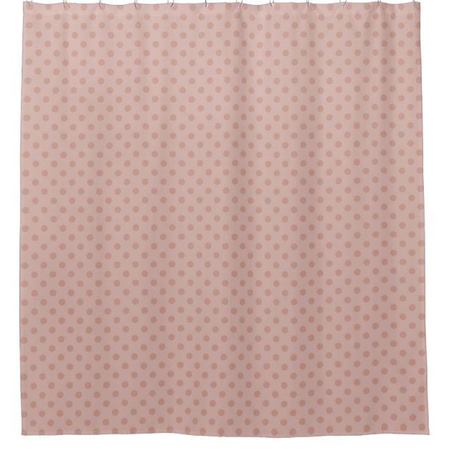 Taupe brumeux/pois rose rideau de douche (Devant)
