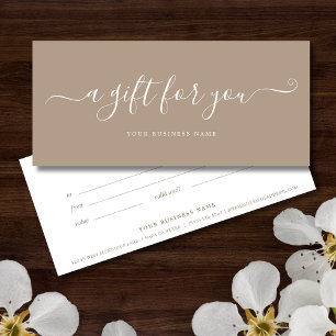 Taupe Business Certificat Cadeau Élégant Simple