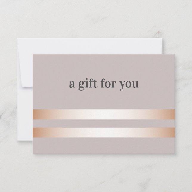 Taupe | Carte cadeau Rose Gold Elegant (Devant)