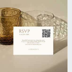 Taupe & Couple ivoire Monogramme QR Mariage RSVP