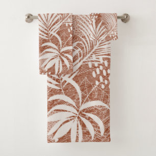 Taupe de Rose Feuille Palm blanc