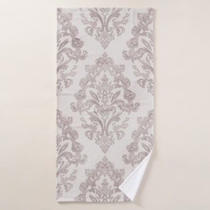 Taupe Doux Damassé Aquarelle Floral Classique