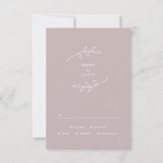 Taupe et blanc Simple Wreath Wedding RSVP