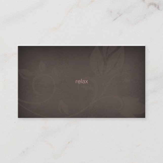 Taupe et carte de visite rose de spa (Devant)