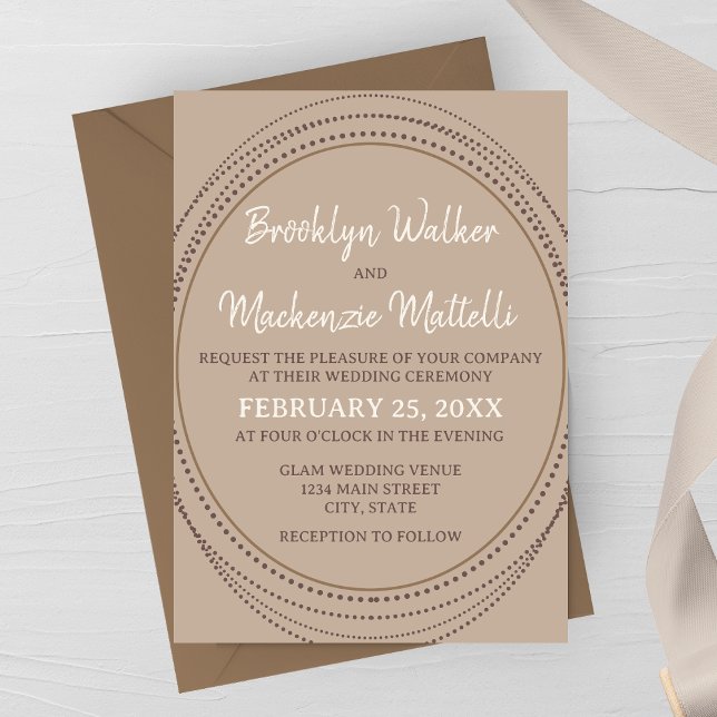 Taupe & Ivory Neutral Elegance Wedding Invitation (Créateur téléchargé)