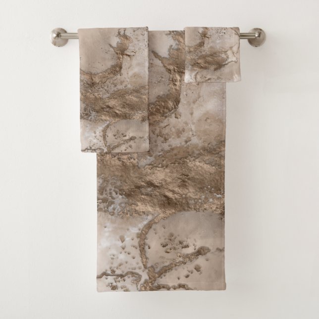 Taupe marble and gold abstract (En situation)