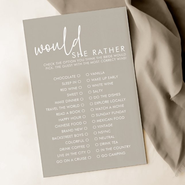 Taupe Modern Voudrait Elle Plutôt Fête des mariées (Créateur téléchargé)