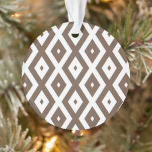 Taupe motif diamant brun et blanc