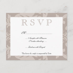 Taupe simple Damask RSVP