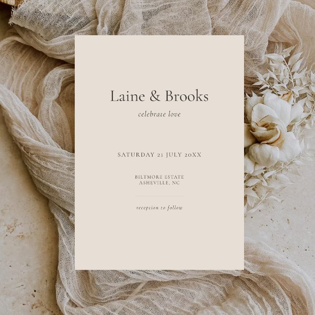 Taupe Wedding Invitation | Minimal Elegant Neutral (Créateur téléchargé)