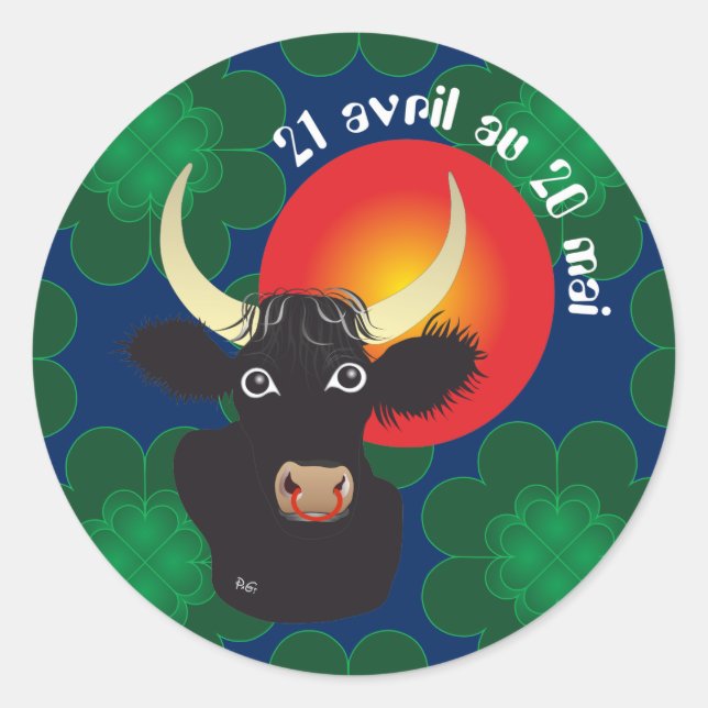 Taureau 21 avril au 20 mai Autocollants (Devant)