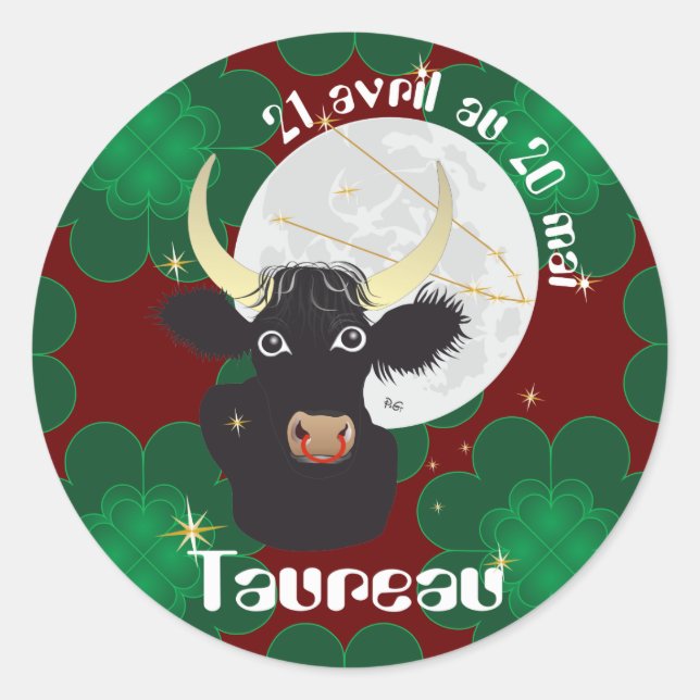 Taureau 21 avril au 20 mai Autocollants (Devant)