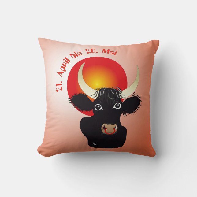 Taureau - Coussin Signe du zodiaque (Recto)