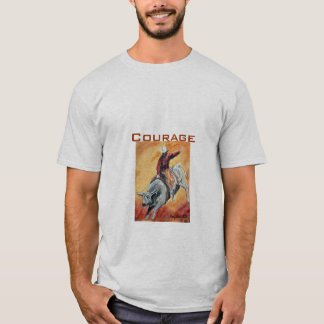 Taureau et cavalier, T-shirt de courage
