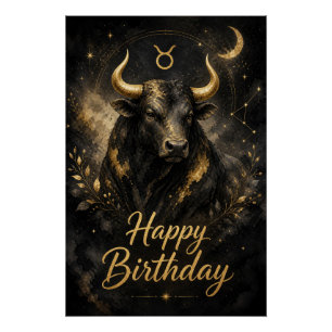 Taureau Joyeux Anniversaire Conception de Signe du