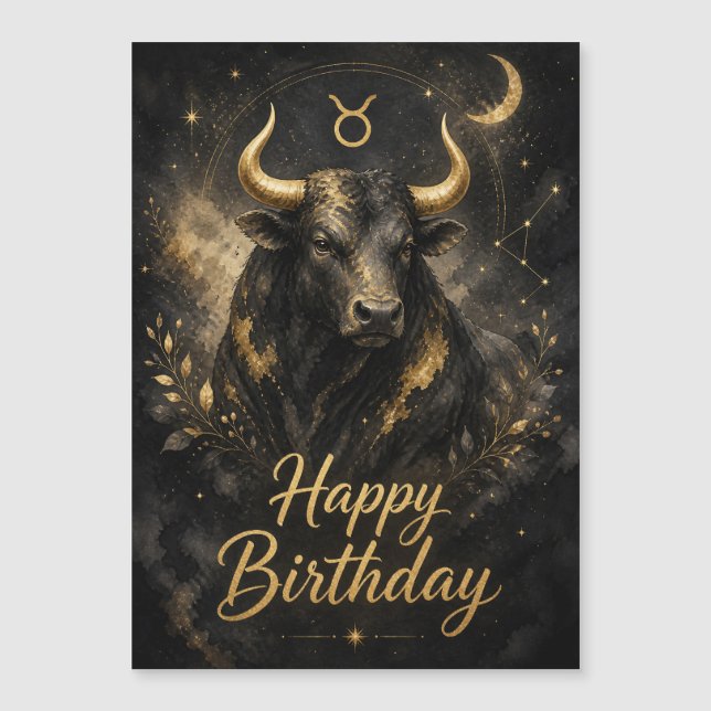 Taureau Joyeux Anniversaire Design Signe du zodiaq (Devant)