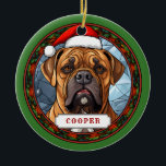 Taureau Mastiff Cercle en céramique ornement<br><div class="desc">Cette image est copyright Lee ArtHaus</div>