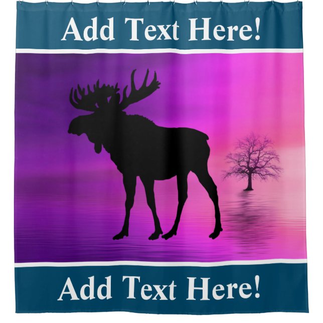 Taureau Moose Silhouette Douche rideau (Devant)