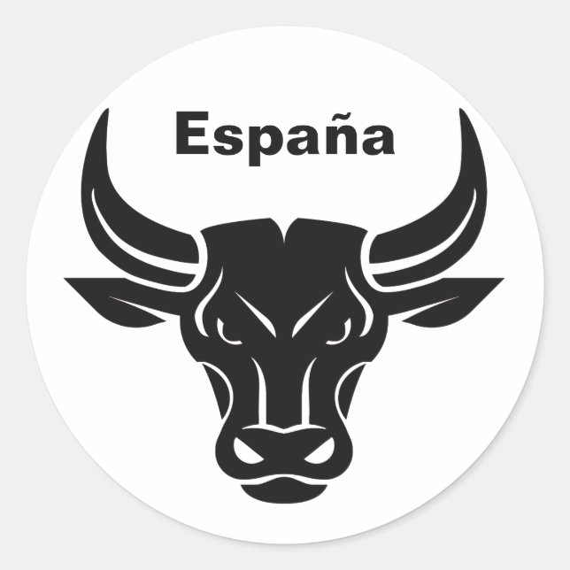 Taureau stylisé texte personnalisé et autocollants (Devant)