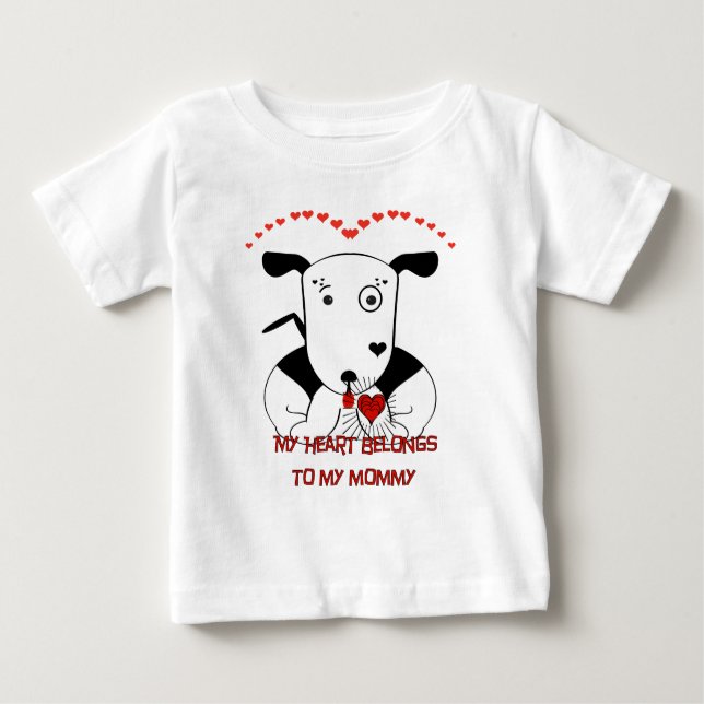Taureau Terrier Saint Valentin T-shirts pour bébés (Devant)