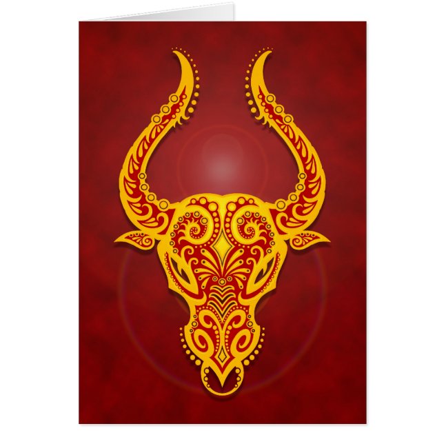 Taureau tribal rouge d'or complexe (Devant)
