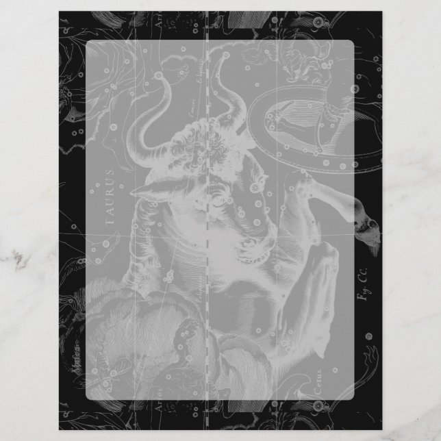 Taurus Constellation Map Hevelius 1690 (Devant)
