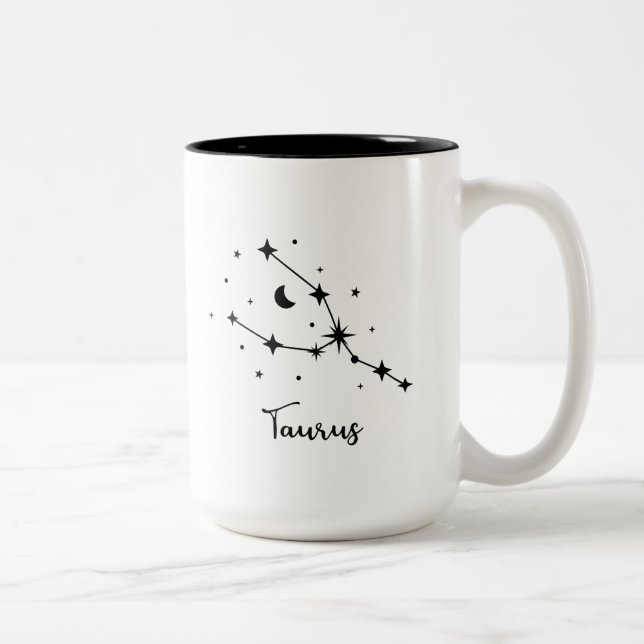 Taurus Constellation Mug à café à deux tons (Droit)