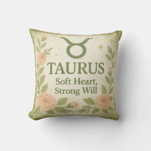 Taurus Coussin de Lancer – Roses & Zodiaque Aquare