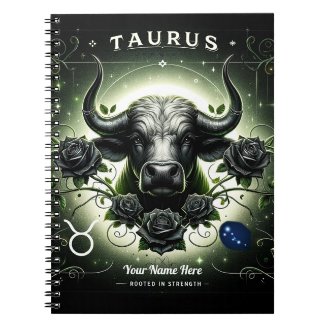 Taurus "enraciné dans la force" Carnet Spiral (Devant)
